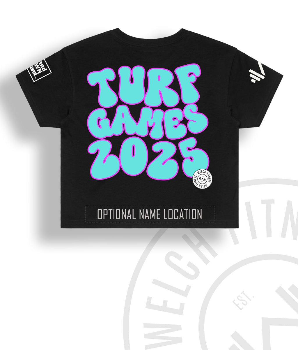 Summer 2025 Welch Fitness Turf Games Crop Tee