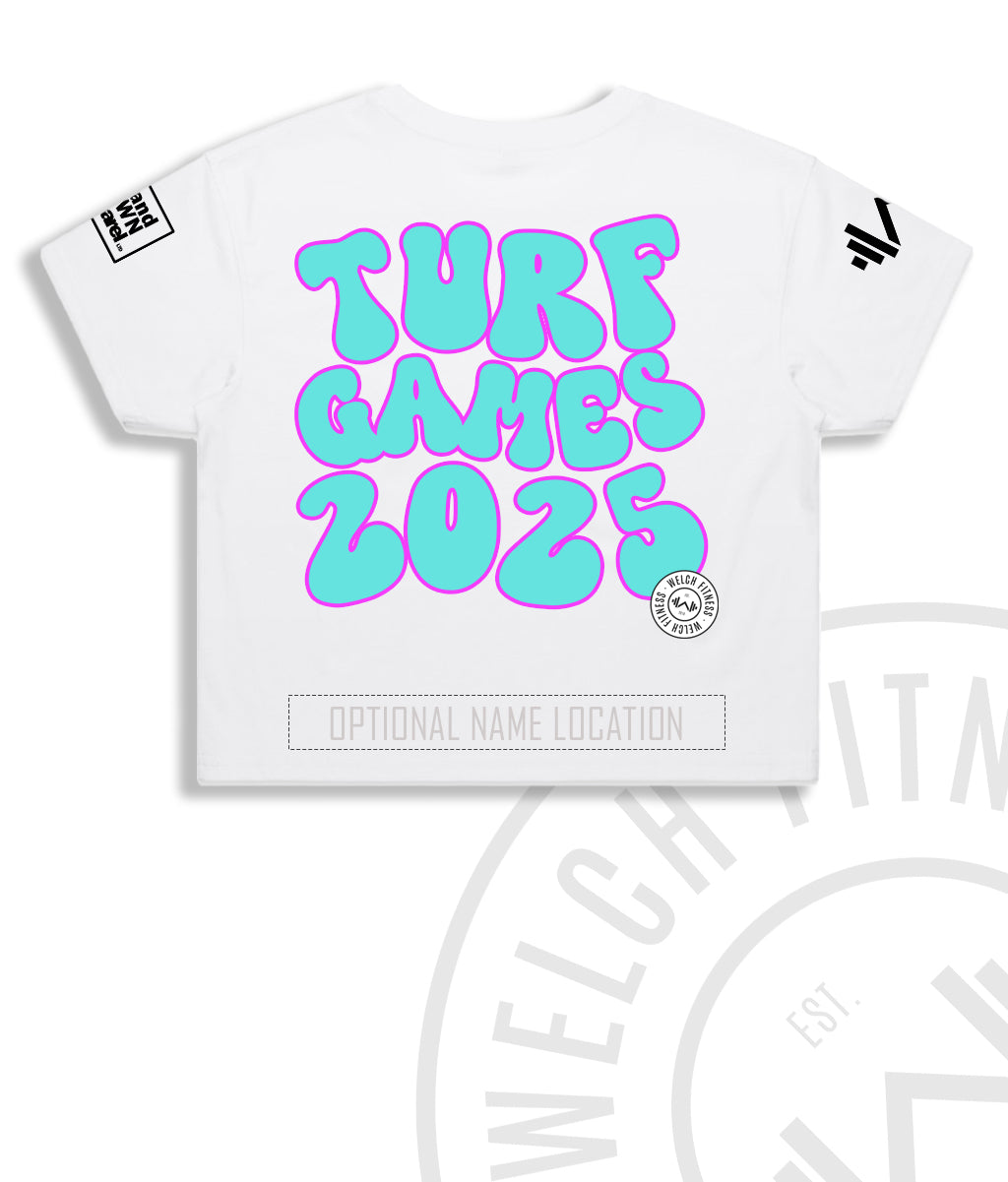 Summer 2025 Welch Fitness Turf Games Crop Tee