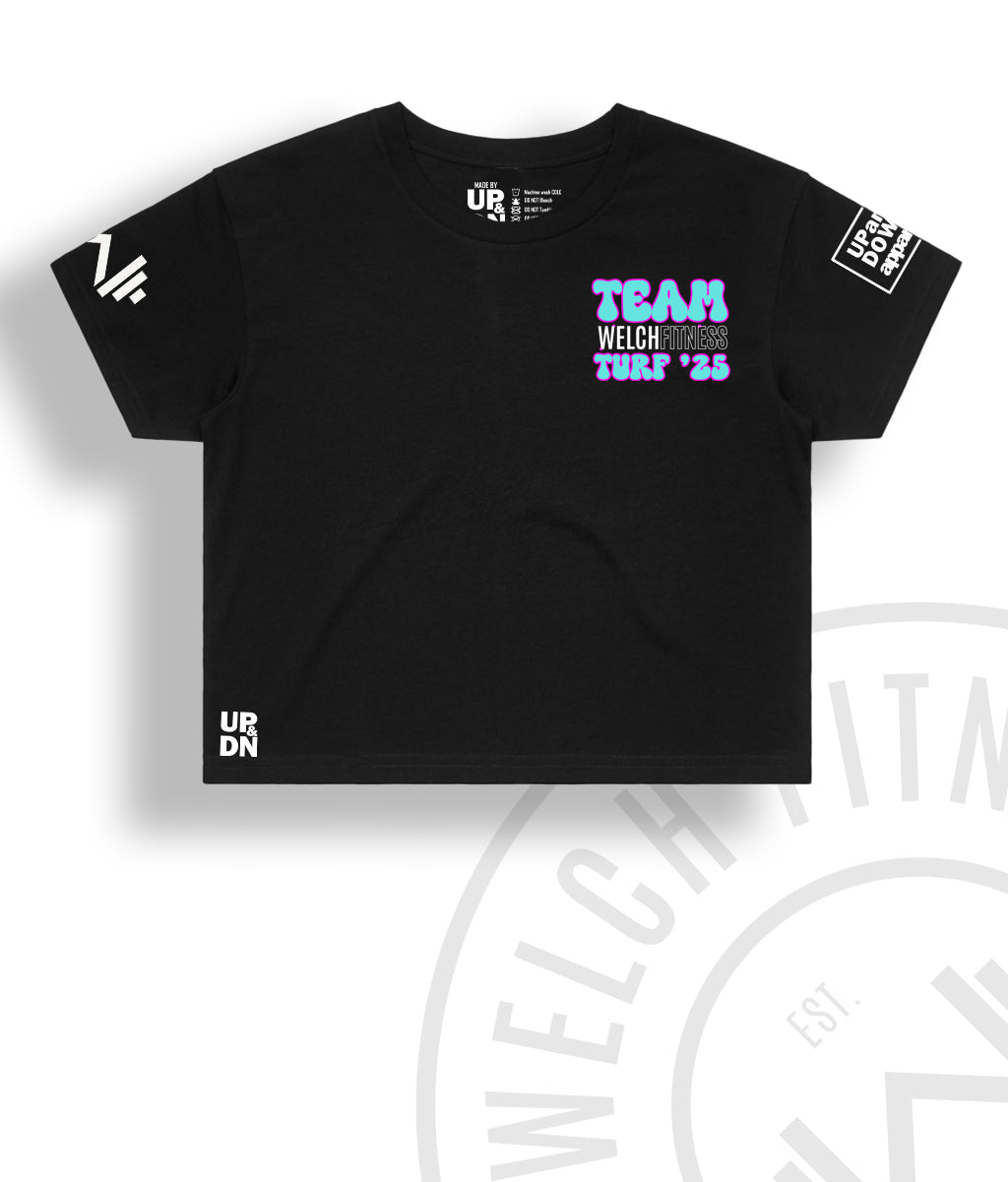Summer 2025 Welch Fitness Turf Games Crop Tee