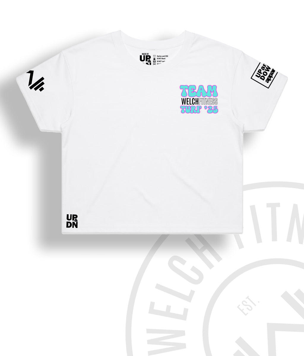 Summer 2025 Welch Fitness Turf Games Crop Tee