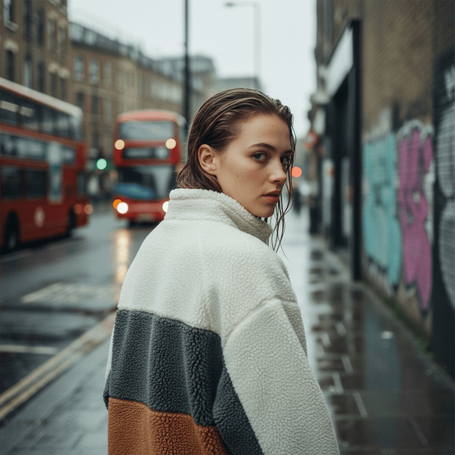 Tri-Colour Sherpa Jacket