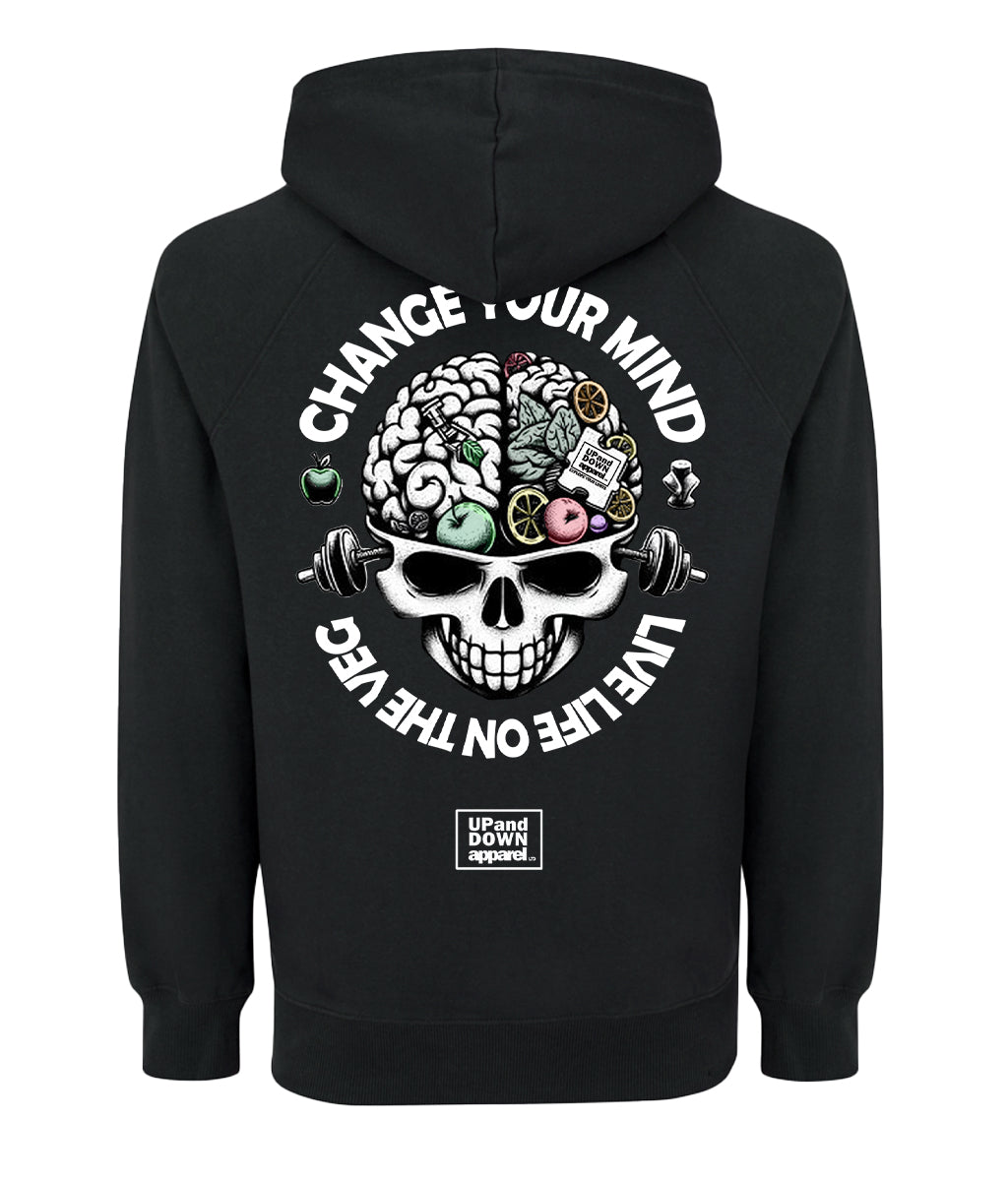 Change Your Mind Zipped Relaxed Hoodie - Logo Front