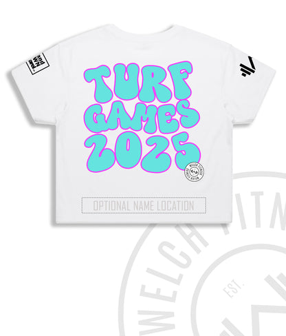 Summer 2025 Welch Fitness Turf Games Crop Tee