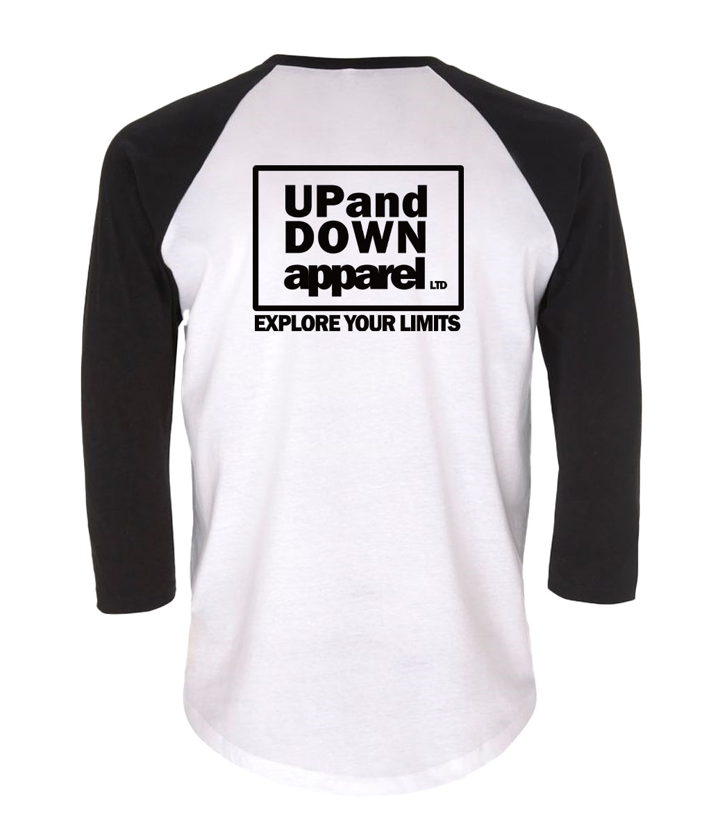 Baseball Unisex Tee - 3/4 sleeve Logo Front and Back