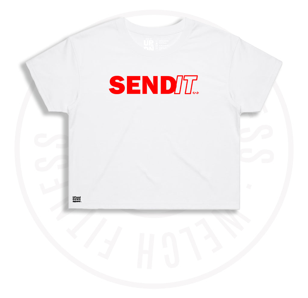 Welch Fitness 'SEND IT' crop tee