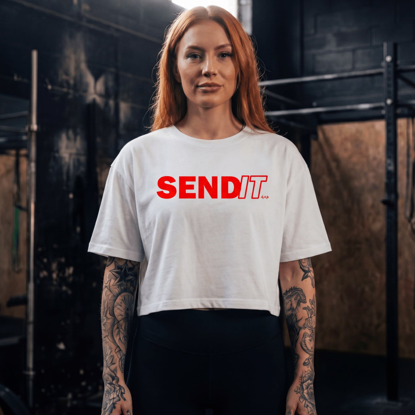 Welch Fitness 'SEND IT' crop tee
